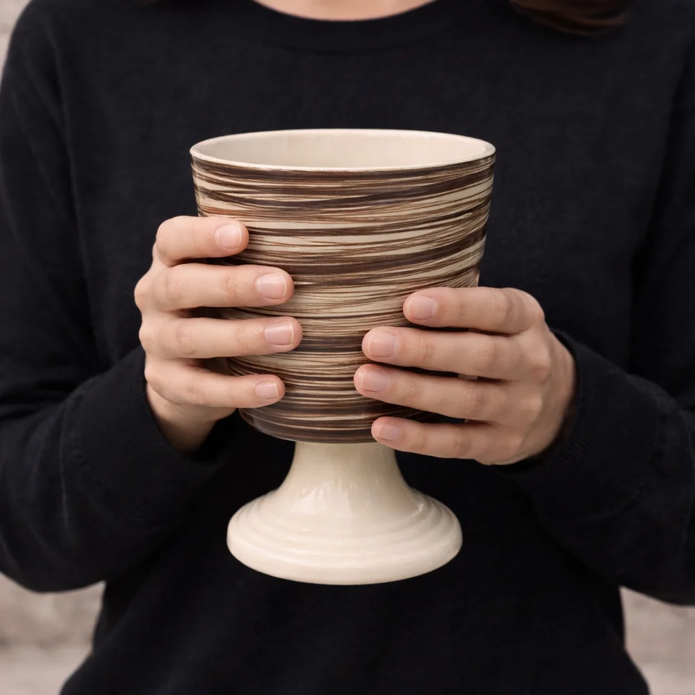 Kupa Porselen Saksı (20cm) - 1