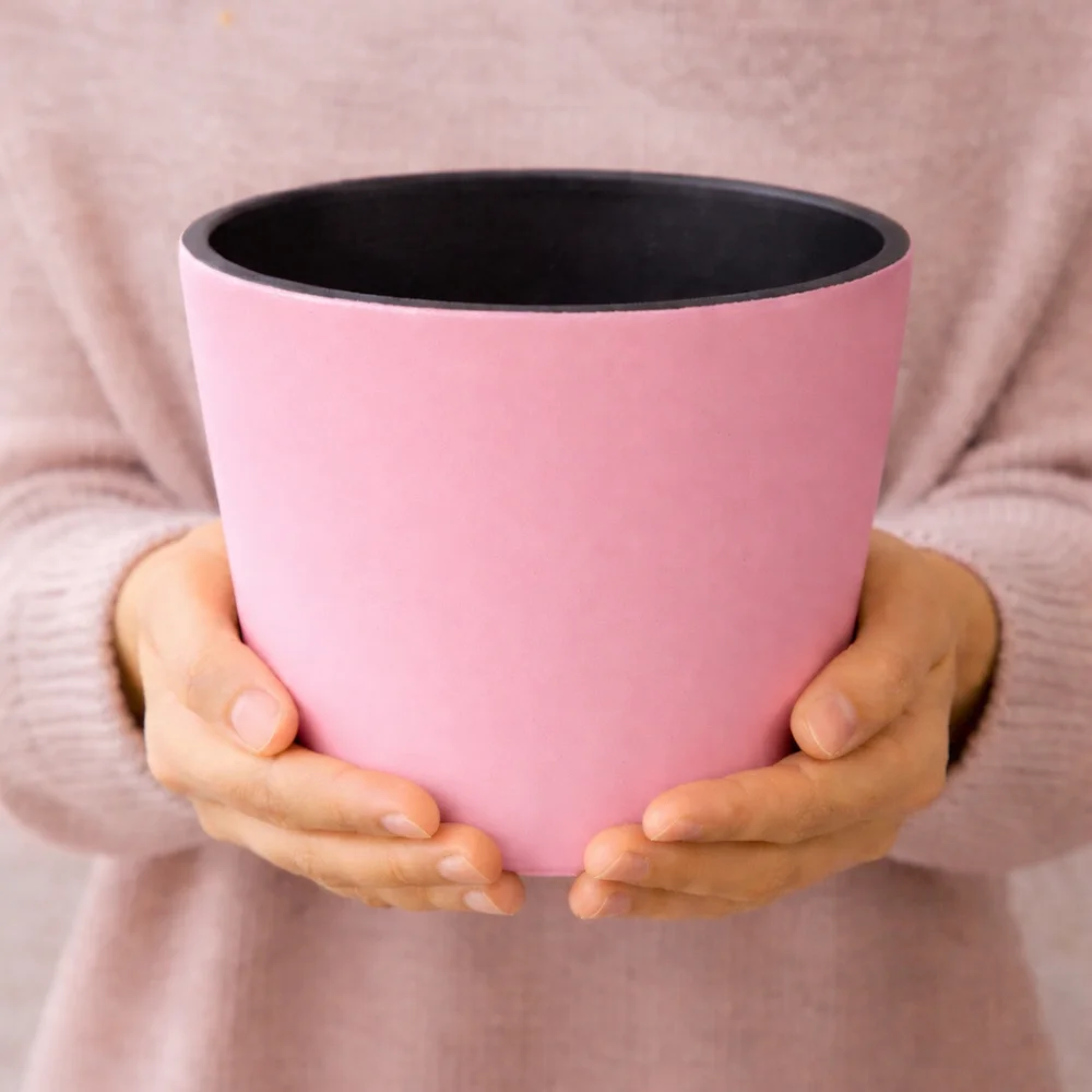 Pembe Porselen Saksı (13cm) - 1