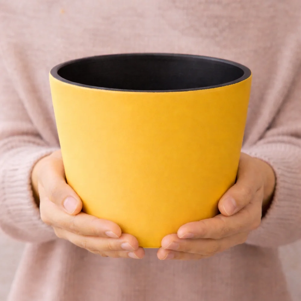 Sarı Porselen Saksı (13cm) - 1