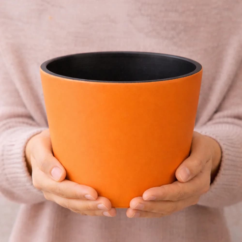 Turuncu Porselen Saksı (13cm)