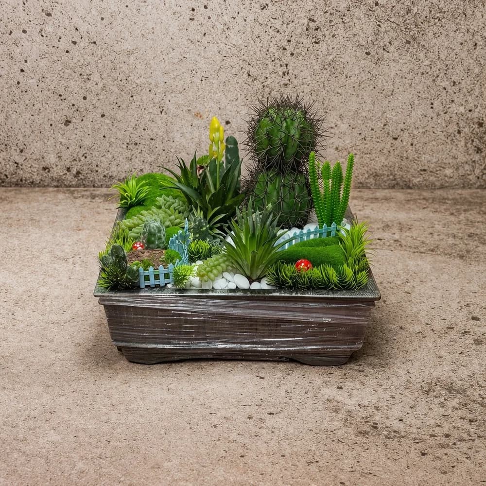 Yapay Sukulent Aranjmanı