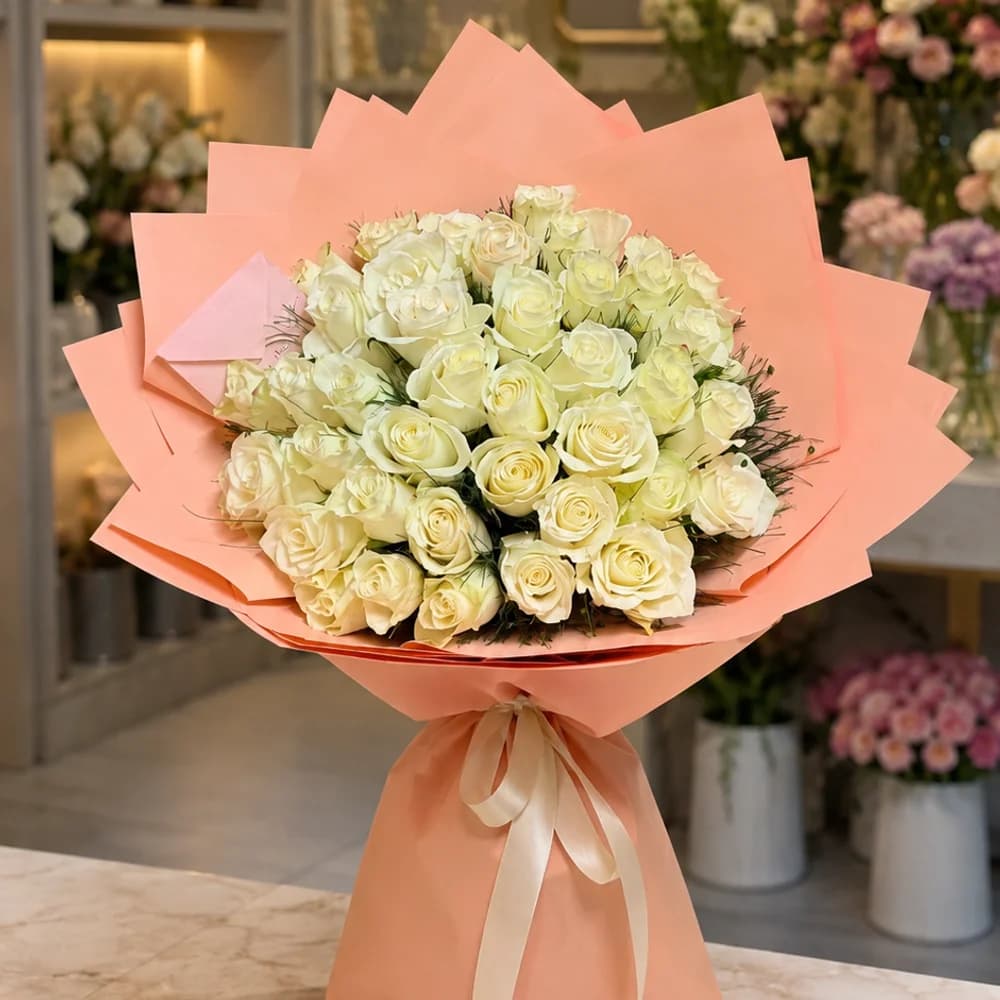 Bouquet of 41 White Roses