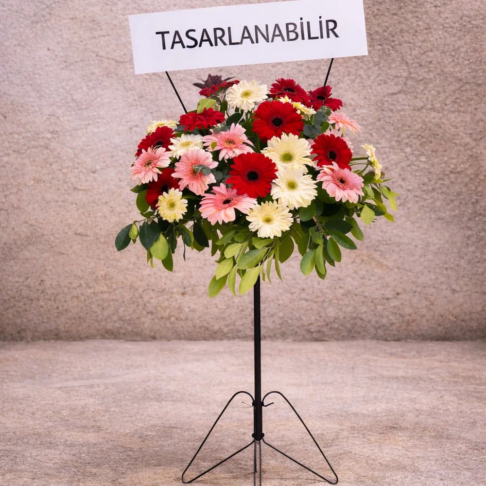 Renkli Gerbera Çelengi