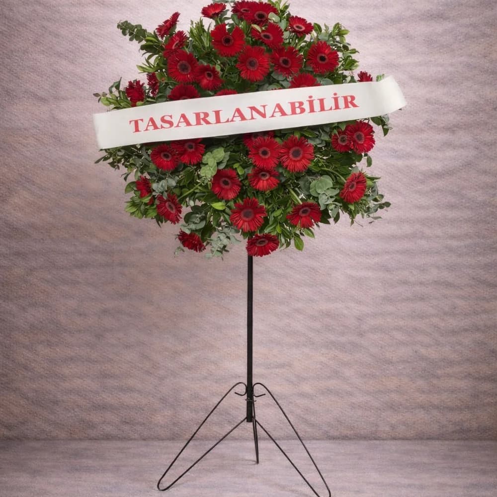 Kırmızı Gerbera Ferforje Çelenk